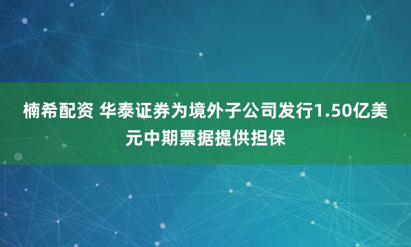 楠希配资 华泰证券为境外子公司发行1.50亿美元中期票据提供担保