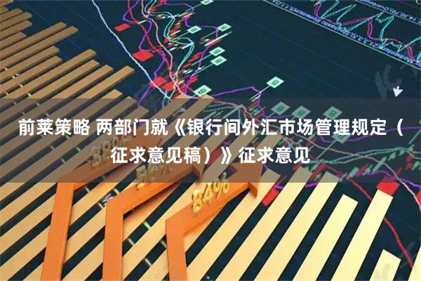 前莱策略 两部门就《银行间外汇市场管理规定（征求意见稿）》征求意见