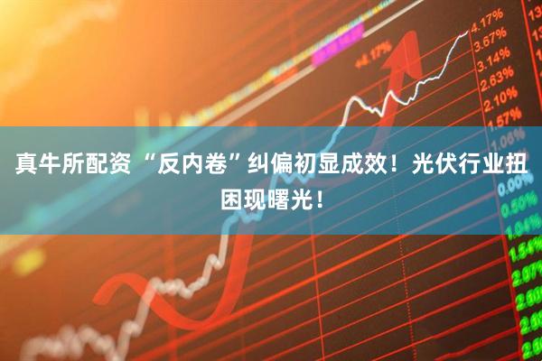 真牛所配资 “反内卷”纠偏初显成效！光伏行业扭困现曙光！